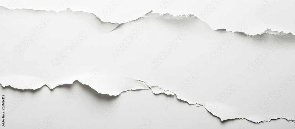 Aufkleber Ripped White Paper Texture Background with Empty Copyspace for Text and Design Elements