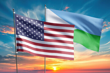 The flags of the United States and djibouti- are symbols of international relations