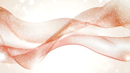 Fototapeta premium Abstract peach waves with sparkling white dots background