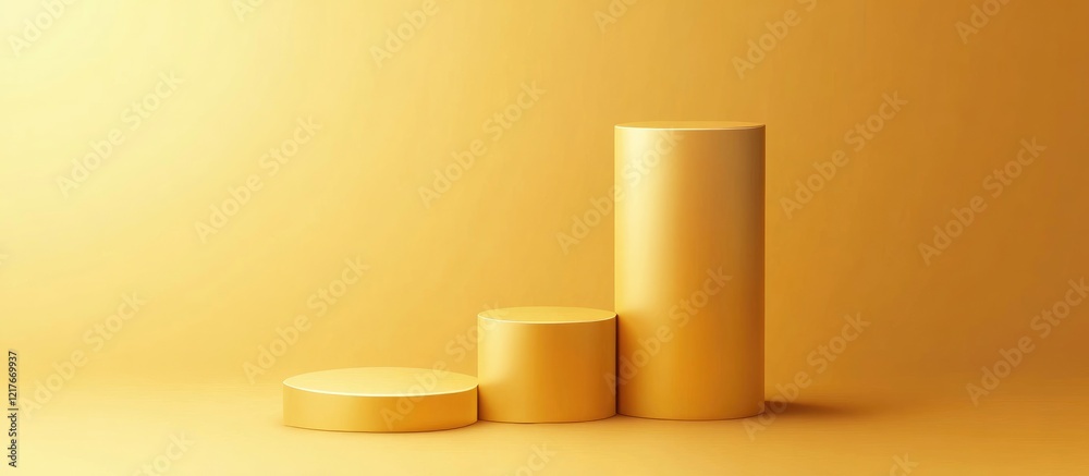 Poster golden gradient shapes on a minimalist background for text placement in creative design projects and