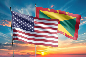 The flags of the United States and grenada- are symbols of international relations
