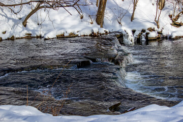 Snowy Creek in Winter Rural Ohio