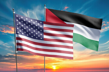 The flags of the United States and jordan are symbols of international relations