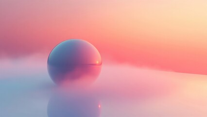 Abstract Reflection of a Sphere in a Dreamy Landscape
