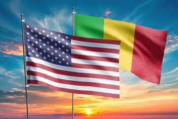 The flags of the United States and mal are symbols of international relations