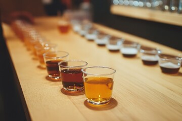 Juice tasting event showcasing a variety of colorful juices for customers to enjoy and sample at a local venue