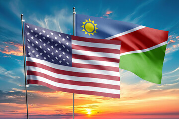 The flags of the United States and namibia are symbols of international relations