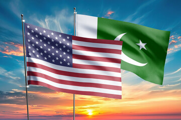 The flags of the United States and pakistan are symbols of international relations