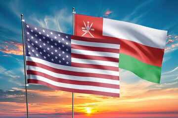 The flags of the United States and oman are symbols of international relations