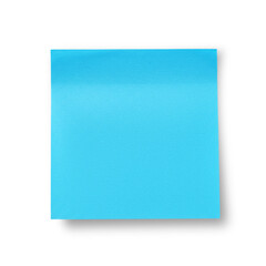 Blank blue sticky paper note. isolated on transparent background