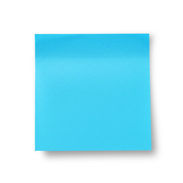 Blank blue sticky paper note. isolated on transparent background