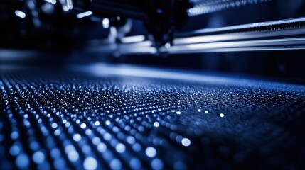 A closeup of the print bed where a nearly finished drone design is emerging with sharp edges and a smooth finish reflecting the innovative capabilities of rapid prototyping technology.