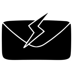 quick message or fast response with thunder mark hand drawn doodle glyph icon