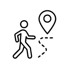 Obraz premium Icon walking route 