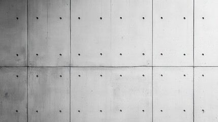 Architectural Grey Concrete Wall Panel Texture with Holes Modern Building Facade Background