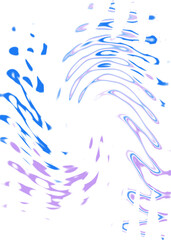 An abstract transparent psychedelic wavy spiral shape design element overlay.