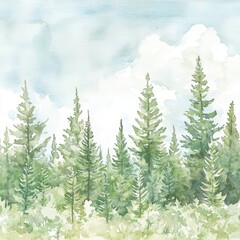Fototapeta premium Breathtaking nature landscape lush forest region digital artwork serene environment aerial view tranquility and beauty