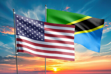 The flags of the United States and tanzania are symbols of international relations