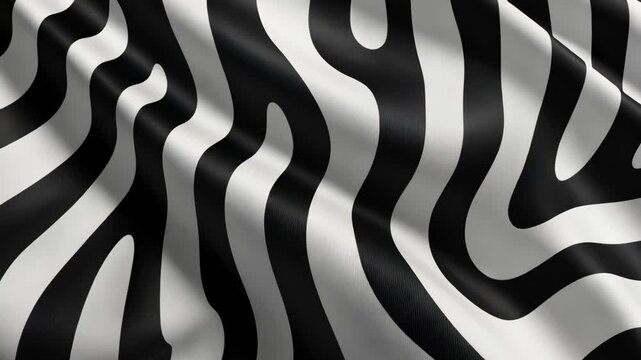 Abstract black and white zebra pattern with a wavy texture. Perfect for modern design concepts, textiles, and graphic backgrounds