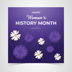 Women's History Month Celebration Banner. Womens History Month Background. Women's Contributions To Events In History and Contemporary Society Abstract Illustration Design