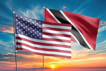 The flags of the United States and trinidad-and-tobago are symbols of international relations