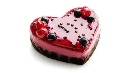 ? Customized heart-shaped cake with personalized message isolated on white background in HD