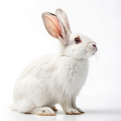 Fototapeta premium white rabbit isolated on white