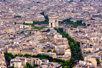 Arc De Triomphe and city view from Eiffel tower