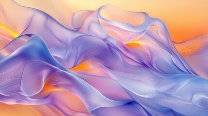 Obraz premium A colorful, flowing piece of fabric with a blue and orange hue