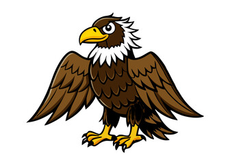 Obraz premium eagle vector, Simple color Design vector icon with white background. Wild Animal Vector. Bird vector, Cartoon vector, 2d vector 