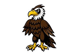 Obraz premium eagle vector, Simple color Design vector icon with white background. Wild Animal Vector. Bird vector, Cartoon vector, 2d vector 