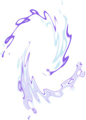 An abstract transparent psychedelic wavy spiral shape design element overlay.