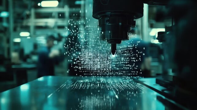 A diverse team of workers operating CNC machines with close attention to detail showcasing skilled craftsmanship and the technical aspects of reshored manufacturing.