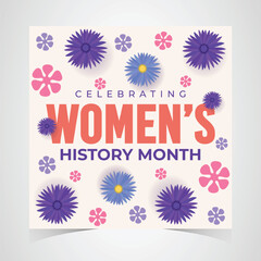Women's History Month Celebration Banner. Womens History Month Background. Women's Contributions To Events In History and Contemporary Society Abstract Illustration Design