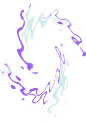 An abstract transparent psychedelic wavy spiral shape design element overlay.