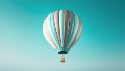 Obraz premium 뜨거운 공기 풍선이 떠오르는 모습, 고도가 높아질수록 풍선의 색이 점점 밝아지는 표현