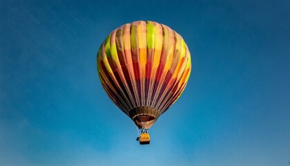 Fototapeta premium 뜨거운 공기 풍선이 떠오르는 모습, 고도가 높아질수록 풍선의 색이 점점 밝아지는 표현