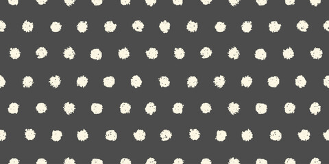 Polka dot seamless pattern with hand painted circles. Vector illustration