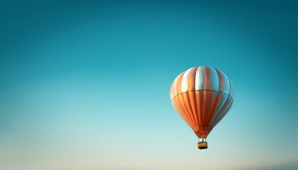 Naklejka premium 뜨거운 공기 풍선이 떠오르는 모습, 고도가 높아질수록 풍선의 색이 점점 밝아지는 표현