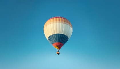 Fototapeta premium 뜨거운 공기 풍선이 떠오르는 모습, 고도가 높아질수록 풍선의 색이 점점 밝아지는 표현