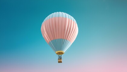 Obraz premium 뜨거운 공기 풍선이 떠오르는 모습, 고도가 높아질수록 풍선의 색이 점점 밝아지는 표현