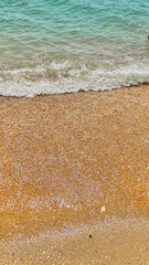 sand on sea side, close up, topview
