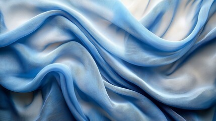 Obraz premium Abstract blue fabric texture with soft waves and folds.