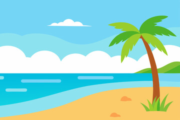 Fototapeta na wymiar beach with palm trees