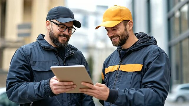 Delivery Driver Receiving Route Updates via Tablet
