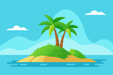 tropical island with palm trees