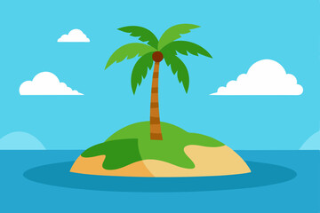 tropical island with palm trees