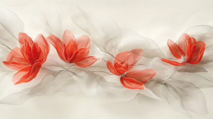 Obraz premium A net design of alternating flowers and leaves lik_011