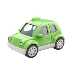 Sleek 3D render icon of an eco car with modern, sustainable design elements, ideal for digital
