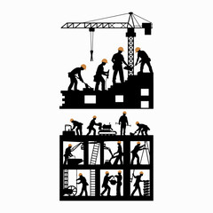 Unique construction building silhouette design